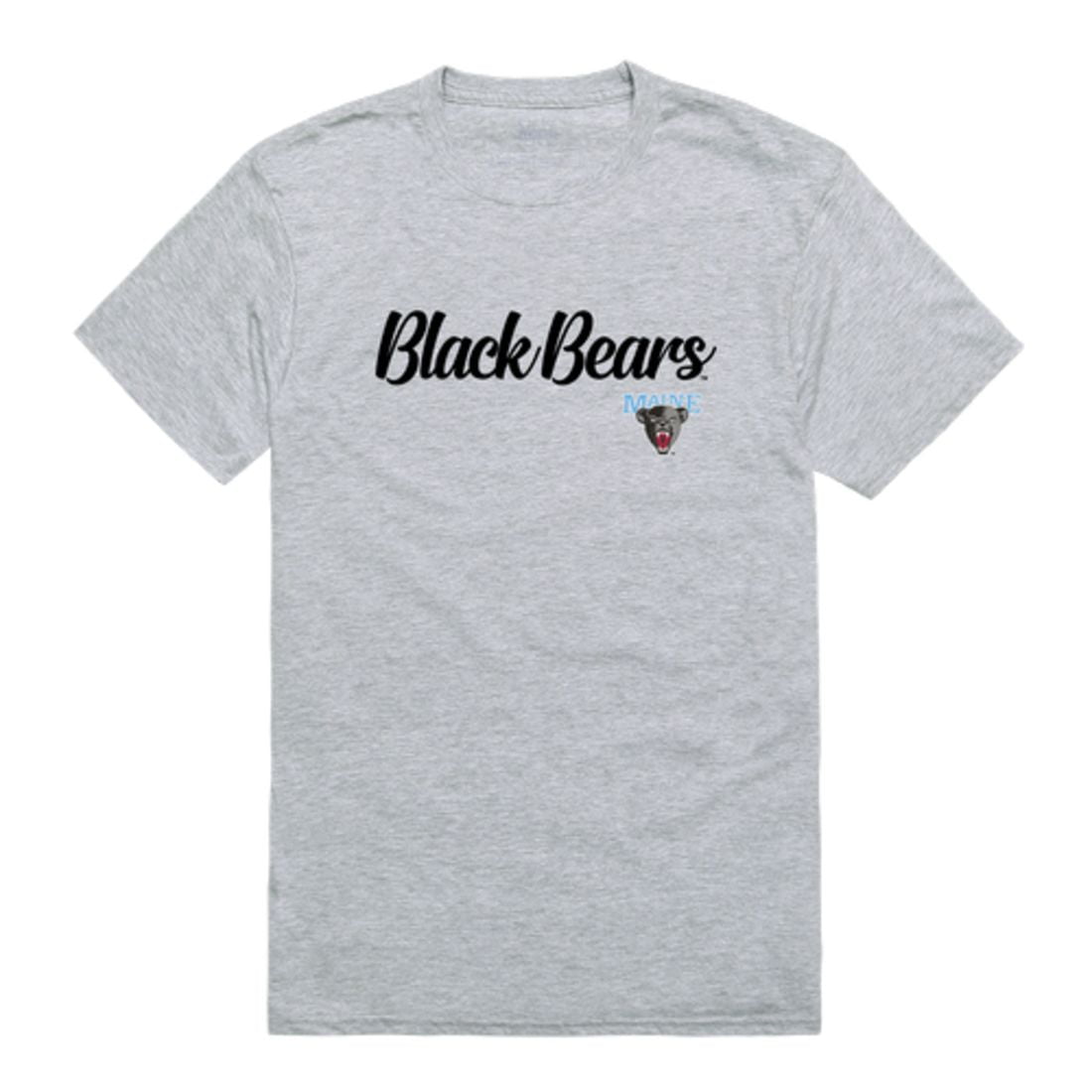 MAINE BLACK BEARS ADULT GREY EMBROIDERED SHORT SLEEVE T-SHIRT NEW 