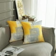 thumbnail image 5 of Throw Pillow Covers Modern Home Art Decor, 18 x 18 Inches Set of 2 Pillow Cases Decorative, Abstract Oil Painting Pillowcases for Bedroom, Living Room, Cushion Couch Sofa, Yellow Grey, 5 of 6