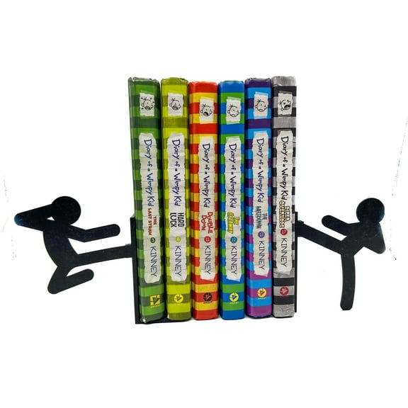 Clever Contraption Stick Figure Bookends | Karate-Themed Martial Arts Book Stopper – Minimalist Home Decor