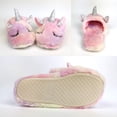 thumbnail image 5 of Kids Unicorn Slippers with Rubber Soles for Girls Boys Home Plush Shoes Indoor Anti Slip Cute Warm Pink Z22, 5 of 7