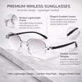 thumbnail image 3 of 4 Pack Rimless Reading Glasses Rectangle Readers Women Lightweight Clear Frame Office Computer, 3 of 6