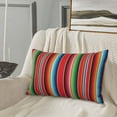 thumbnail image 5 of Lsque Mexican Serape Blanket Stripes Pattern Pillow Case – Soft & Cozy Throw Pillow Cover, Hypoallergenic Cushion Case for Sleeping Women with Envelope Closure-16"x24", 5 of 6