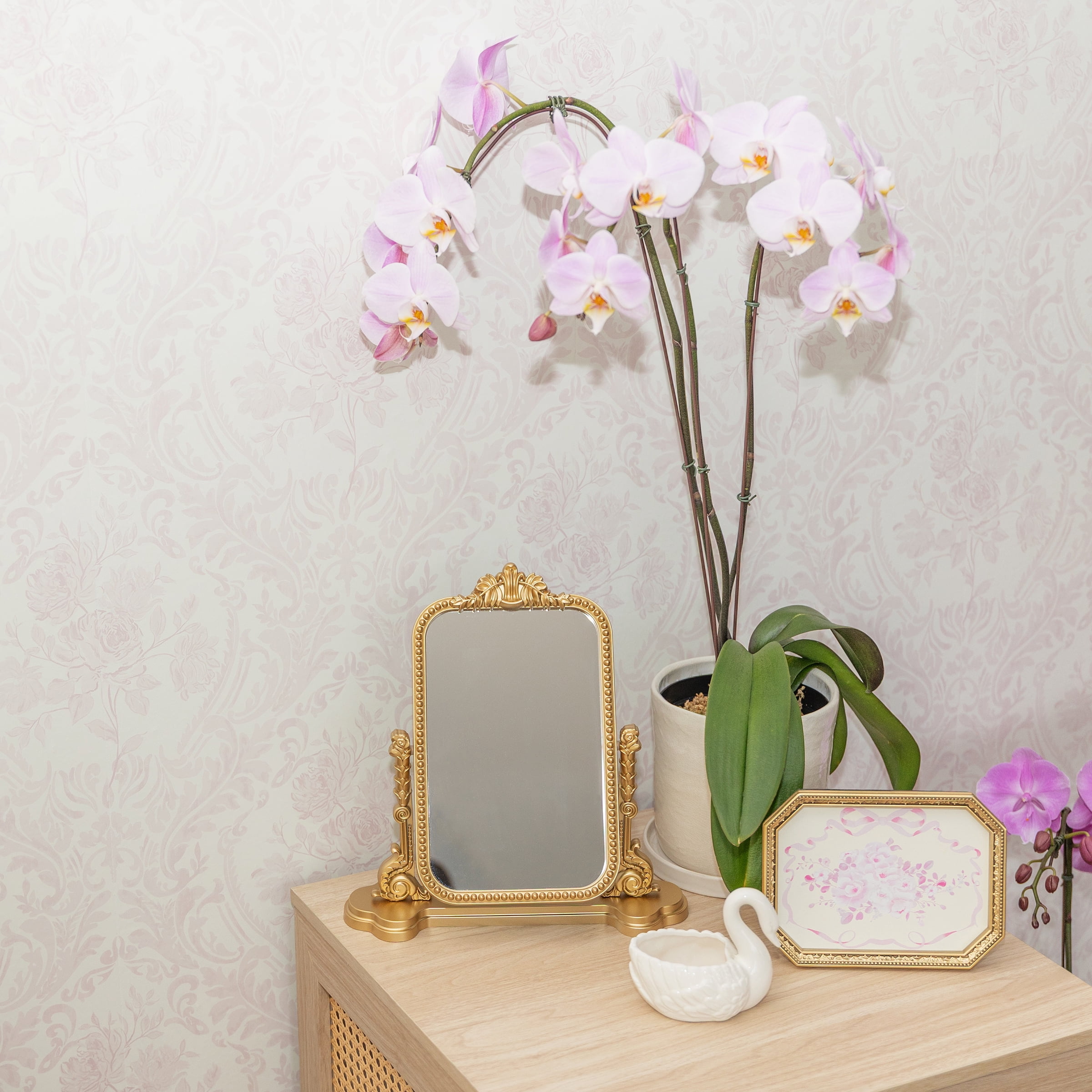 Mainstays Ornate Tilting Gold Tabletop Mirror