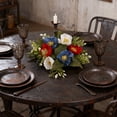 thumbnail image 4 of Patriotic Candle Ring 4th of July Artificial Flower Wreath Red Blue White Candle Holder 8.6” Tables Centerpieces Home Farmhouse Decor for Independence Day Memorial Day Veterans Day, 4 of 5