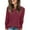 Red, variant on Women's And Winter Round Neck Brushed Strip Solid Color Top