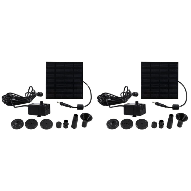 1.4W Bomba Fuente Ajustable Solar Con 7 Boquillas Kit Panel para Baño