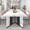 Marble-white, variant on 71 inch Large Rectangular Dining Table for 6-8 People, Dining Table with Marble-Color Wood Waterproof Tabletop and Adjustable Leg, 6ft Luxurious Family Dinner Table for Office Kitchen Living Room