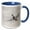 Blue/White, variant on 3drose, Mallard Drake Flying in Heavy Snow, 11oz Two-tone Green Mug