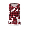 thumbnail image 4 of Fotbe Christmas Buffalo Plaid Womens Loose Fit Casual Flowy Slim-Fit Tank Tops Athletic Round Neck Trendy Sleeveless Summer Tops for Gym and Yoga-X-Large, 4 of 9