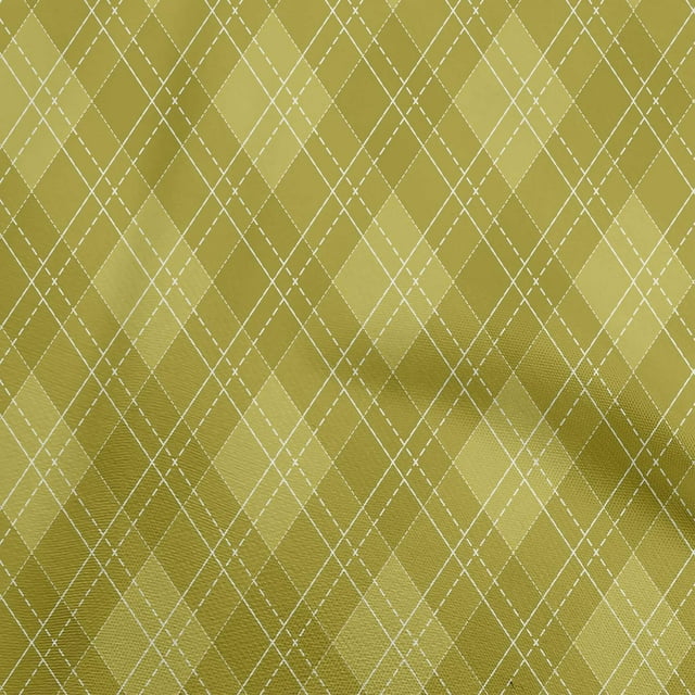 oneOone Rayon Lime Green Fabric Check Sewing Craft Projects Fabric Prints By Yard 56 Inch Wide