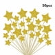 thumbnail image 1 of Sueños celestiales brillantes, 50 palillos para cupcakes con estrellas brillantes y doradas, decoraciones para tartas de varios tamaños para fiestas de cumpleaños y despedidas de soltera, 1 of 7