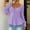 Purple, variant on Long Sleeve Shirts for Women Babydoll Shirt Cute Low Cut Peplum Top Flattering Neck Adjustable Ruched Front Tie Crop Top Women's Blouses L