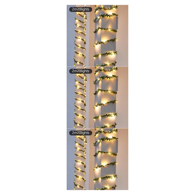 Monstrate Tira de luces Lámpara solar Linternas de cadena Suministros de vacaciones Mano de obra fina Decoraciones de árboles Conveniencia Baja 2M 20LED 3piezas