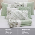 thumbnail image 3 of Noaman 6-Piece Cotton Percale Quilt Set with 3 Decorative Pillows, Sage Green Floral Design, Full/Queen Size 90x90 Inch, 3 of 21