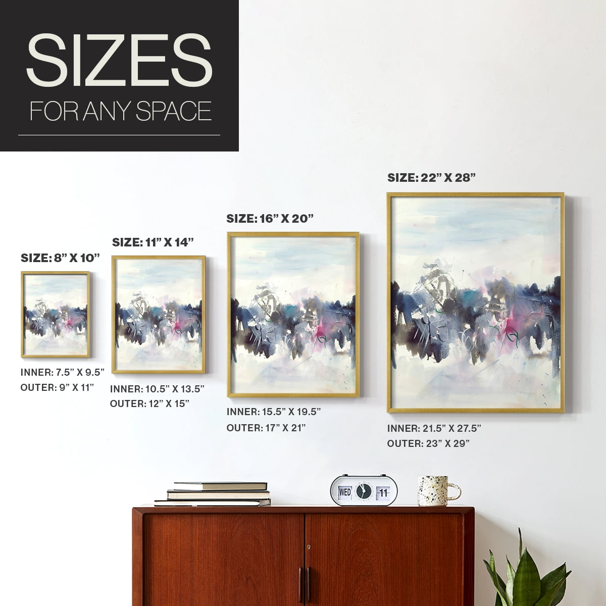 Birds II Framed Print in Gold Solid Wood Framed Print No Nail Hanging