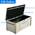 thumbnail image 3 of Dextrus Classic Outdoor Lockable 120 Gallon Resin Deck Box, Black & Brown, 3 of 5