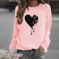 thumbnail image 2 of Chandail en Molleton à Manches Longues et Col Rond Motif Amour pour Femmes, 2 of 3