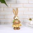 thumbnail image 2 of BNNG Easter Straw Bunny Figurines Easter Decorations Bunny Cute Bunny Holding Carrot Straw Rabbit Decor Statue for Home Farmhouse Office Kitchen Spring Tabletop Decorations Clearance, 2 of 3