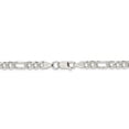 thumbnail image 3 of White Sterling Silver chain Figaro Pave 26 in 5.5 mm, 3 of 5