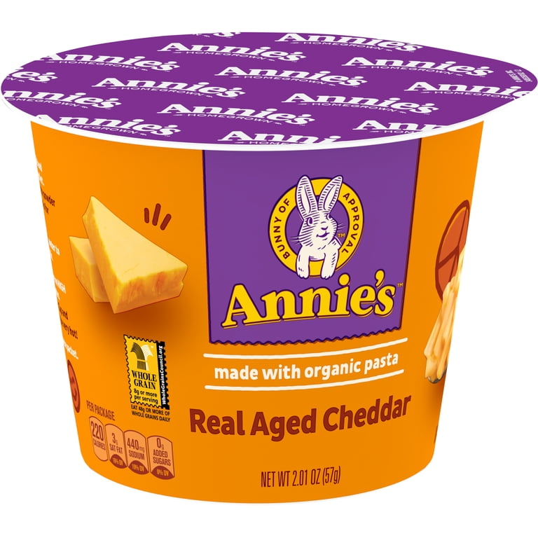 Annie's Organic Pasta Cup with Real Aged Cheddar, Microwavable Mac