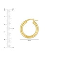 thumbnail image 3 of Honey Crush Real 14K Yellow Gold Polished Hoop Earrings (4mm, 25mm), 3 of 6