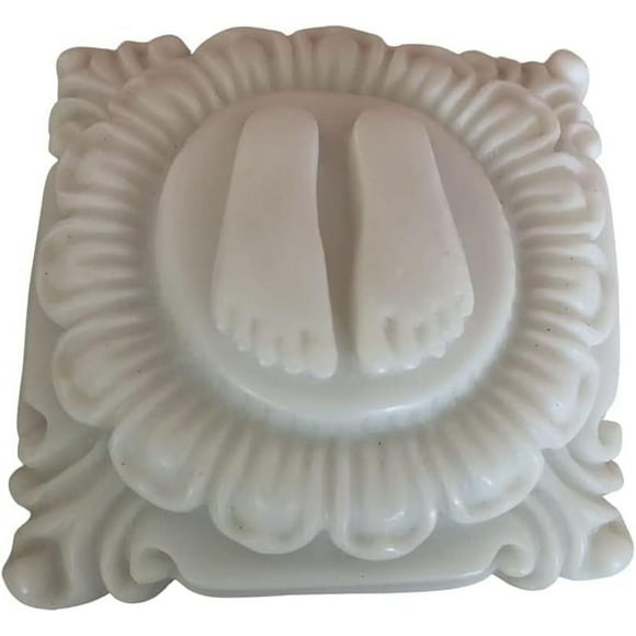 Sai Baba Charan Paduka White 4 Inch Religious Worship Statue Idol Home Temple Room Decorative Pooja/Puja Spiritual Showpiece Gift