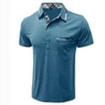 thumbnail image 2 of YanHoo Polo Shirts for Men with Pocket Short Sleeve Button Golf Shirts Slim Fit Casual Polo Tee Shirts, 2 of 7