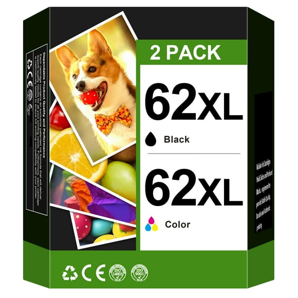 Cartuchos de tinta VOREDO 62XL negro y color para impresora HP