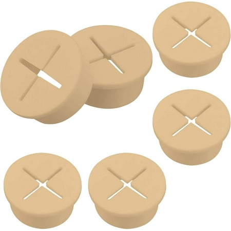 

6pcs Flexible Silicone Cable Cord Grommet Rubber Grommets Cable Wire Hole Cover for Office Home Computer Desk (1 Inch Yellow)
