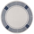thumbnail image 2 of SAFAVIEH Beach House Roswell Bordered Indoor/Outdoor Area Rug, Ivory/Navy, 6'7" x 6'7" Round, 2 of 9