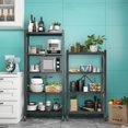 thumbnail image 2 of 4 Tier Storage Shelves Unit, Foldable Garage Shelving Metal Wire Shelf Rack, No Assembly Baker Rack Organizer Microwave Stand for Kitchen, Basement, Pantry, Laundry Room (4 tire Shelf), 2 of 6