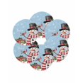 thumbnail image 7 of 15 Inch Round Placemats Set of 6, Light Blue Snowman Christmas Non Slip Heat Insulation PP Table Mats, Winter Snowflake Xmas Gifts Washable Place Mats for Kitchen Dining Party Table Decor, 7 of 7