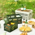 thumbnail image 4 of Large Capacity Foldable Camping Storage Basket, Multifunctional Handheld Picnic Basket With Movable Wooden Board, Durable And Waterproof, 4 of 8