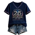 thumbnail image 2 of 9/11 25th Anniversary Shirt Womens WE Will Never Forget Tee Shirts | Lightweight Fabric, V Neck Short Sleeve Tops, American Flag, 2001-2026 25Th Anniversary Tops, Patriotic Honor Tee Shirt,XL, 2 of 5