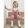 thumbnail image 5 of Newborn Baby Girl Summer Clothes Short Sleeve Bubble Romper Bow Shorts Jumpsuit Infant Outfit 1-18M, 5 of 9