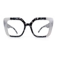 thumbnail image 5 of Womens Clear Lens Luxury Oversized Plastic Cat Eye Fashion Eye Glasses Grey Tortoise, 5 of 8