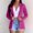 Hot Pink, variant on Turilly Womens Jackets Ladies Women's Vintage Solid Long Sleeve Notched Cardigan Coat Formal Wear Tops Blouse