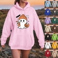 thumbnail image 5 of Towmus Women Cute Pattern Hoodie Girl Halloween Pumpkin Face Tops Cartoon Sweatshirt Long Sleeve Casual Streetwear, 5 of 6