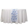 thumbnail image 6 of Efavormart 12"x108" White Blue Chinoiserie Floral Print Satin Table Runner, 6 of 7