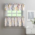 thumbnail image 2 of Boho Rustic Curtains 24" Short - 3 Panel Vintage Wildflower Farmhouse Set with Blooming Botanicals, Rod Pocket, 2 of 6