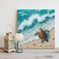 thumbnail image 2 of Wall Art Prints, Sea Turtle Seaside Framed Canvas Prints for Bedroom Living Room Bathroom Office, Waves Summer Beach Ocean Coastal Gallery Wrap Wall Art Poster for Gifts Home Decor 8"x8", 2 of 9