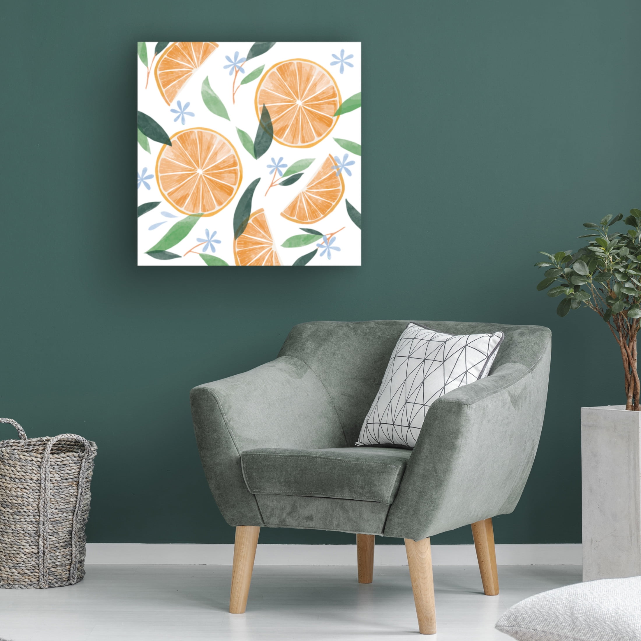 Canvas Wall Art - Rebekah Ewer 'Orange Blossom Slices I' Wall Art for Living Room, Bedroom, or Office Décor by Trademark Fine Art - 14 x 14 Inches