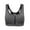 Gray, variant on Women Padded Seamless Bra Front Zip Wireless Sport Tops Gym Fitness Workout Running Vest(M-5XL)