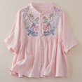 thumbnail image 2 of Womens Athletic Tops Women's T-Shirts Casual Embroidered Top for Everyday Comfort and Seasonal Style Pink L, 2 of 9