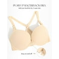 thumbnail image 5 of YANDW Women's Racerback Push Up Bra Front Closure Padded T-Shirt Bras Seamless Underwire Add Cup, Beige 38B, 5 of 6