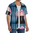 thumbnail image 4 of Vsdgher Dog in Hairdresser Print Men's Wrinkle Free Untucked Cuban Shirt Business Casual Button Down Shirts Short Sleeve Shirt, 4 of 7