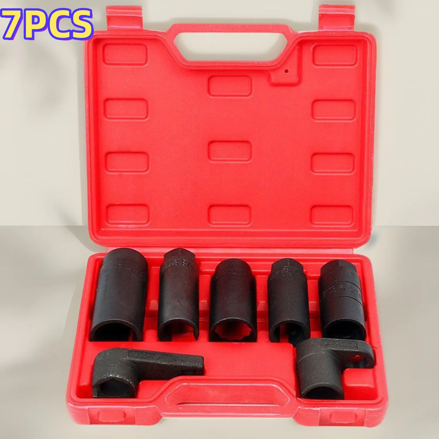 Maxfavor 7Pcs/Set Oxygen Sensor Socket Wrench Disassembly Tool, 22Mm 7/8”, 27Mm, 29Mm Three Sizes Steel High Efficiency Offset Removal Sockets Easy Operation Standard Sizes For Automobile Repair