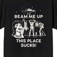 thumbnail image 2 of Stranger Things 5 Beam Me Up Scotty This Place Sucks Adult Black Crew Neck Short Sleeve T-shirt-6XL, 2 of 7