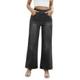thumbnail image 1 of Pantalones Vaqueros Anchos de Talla Grande para Mujer, Cintura Alta, Adelgazantes, con Múltiples Bolsillos, Rectos, Holgados e Informales. Gris XL, 1 of 9