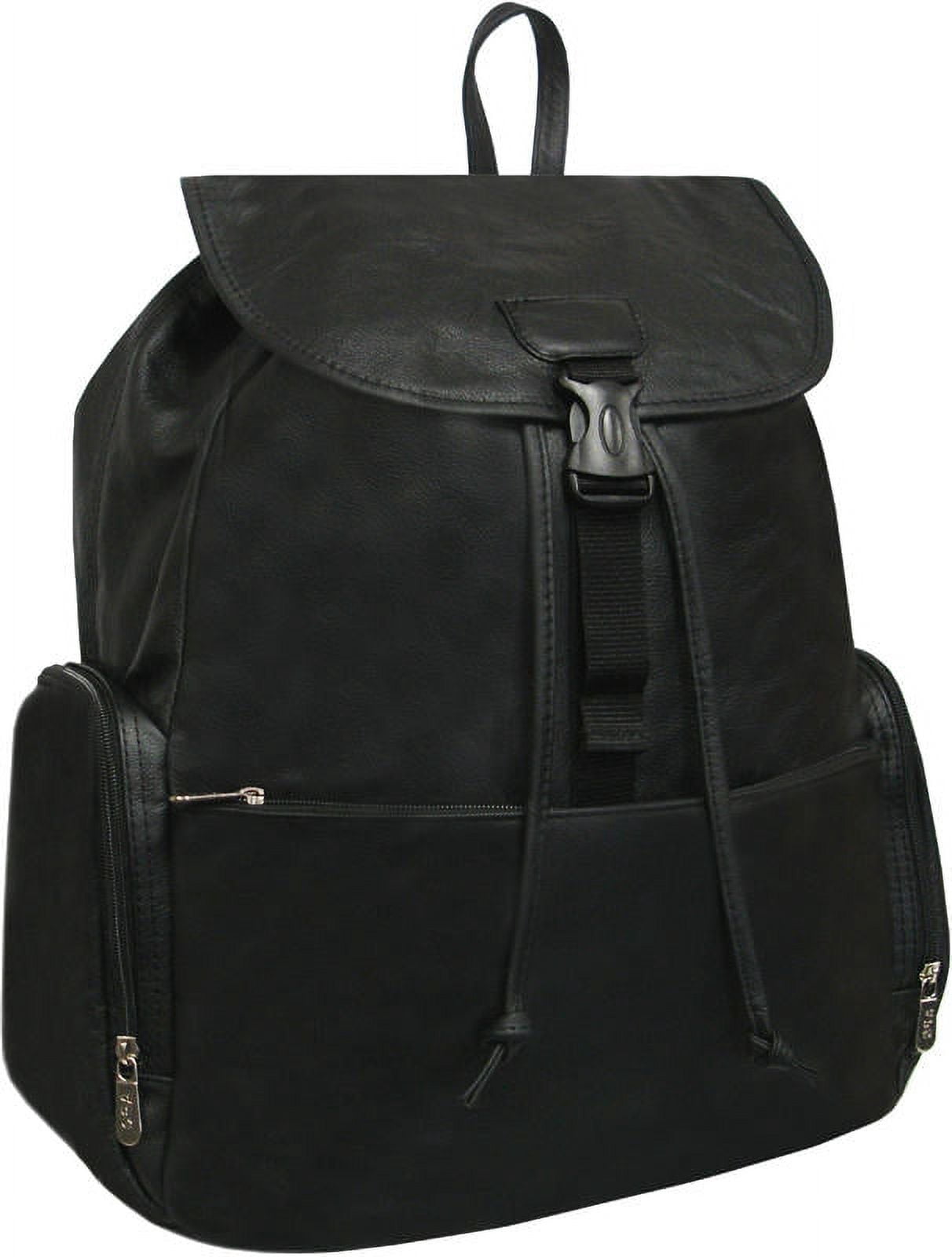 amerileather jumbo leather backpack (#1518-03) Charcoal Its large pockets are sure to meet your carrying needs and the main compartment is further secured with drawstring Amerileather Leather Three Way Backpack